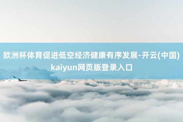 欧洲杯体育促进低空经济健康有序发展-开云(中国)kaiyun网页版登录入口