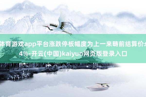 体育游戏app平台涨跌停板幅度为上一来畴前结算价±4%-开云(中国)kaiyun网页版登录入口