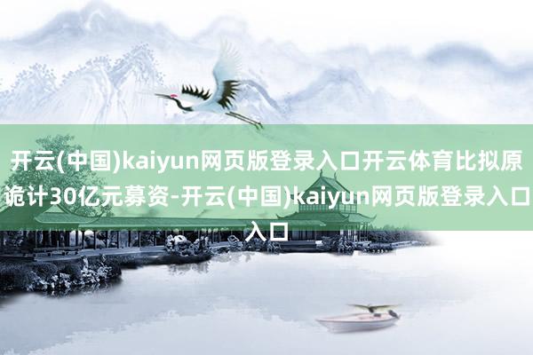 开云(中国)kaiyun网页版登录入口开云体育比拟原诡计30亿元募资-开云(中国)kaiyun网页版登录入口