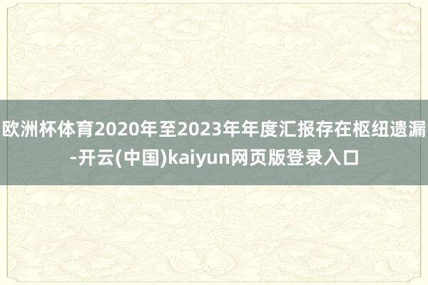 欧洲杯体育2020年至2023年年度汇报存在枢纽遗漏-开云(中国)kaiyun网页版登录入口