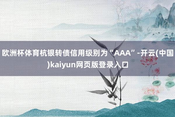 欧洲杯体育杭银转债信用级别为“AAA”-开云(中国)kaiyun网页版登录入口