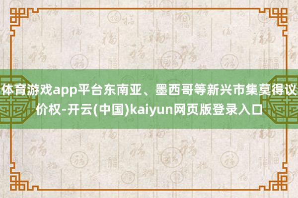 体育游戏app平台　　东南亚、墨西哥等新兴市集莫得议价权-开云(中国)kaiyun网页版登录入口